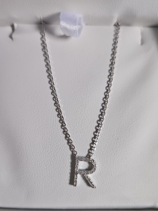 Effy Jewelry - Effy ENY Sterling Silver 0.14 TCW Diamond Initial "R" Pendant Necklace